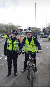 Aintree with one of the police officers